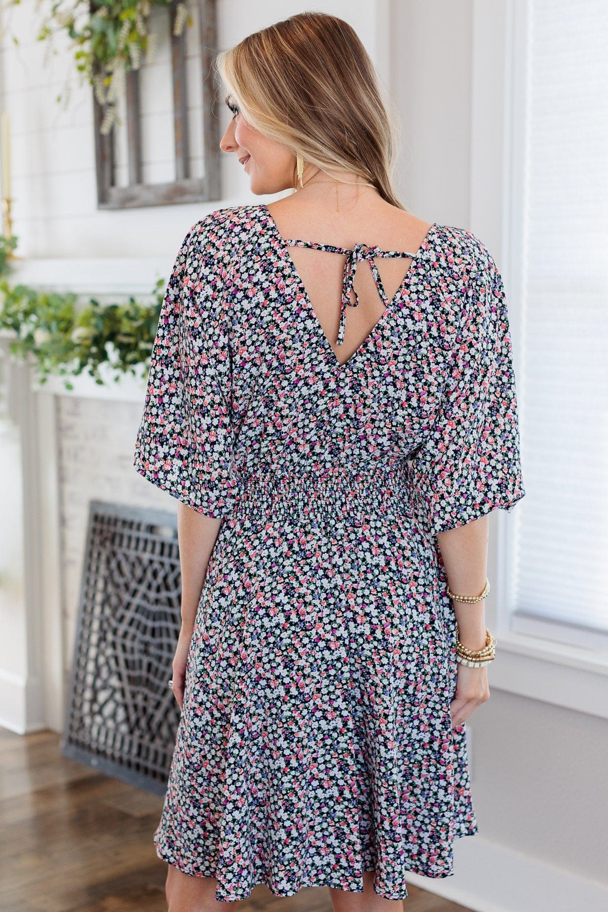 Summer Celebration Floral Dress- Black - Image 9