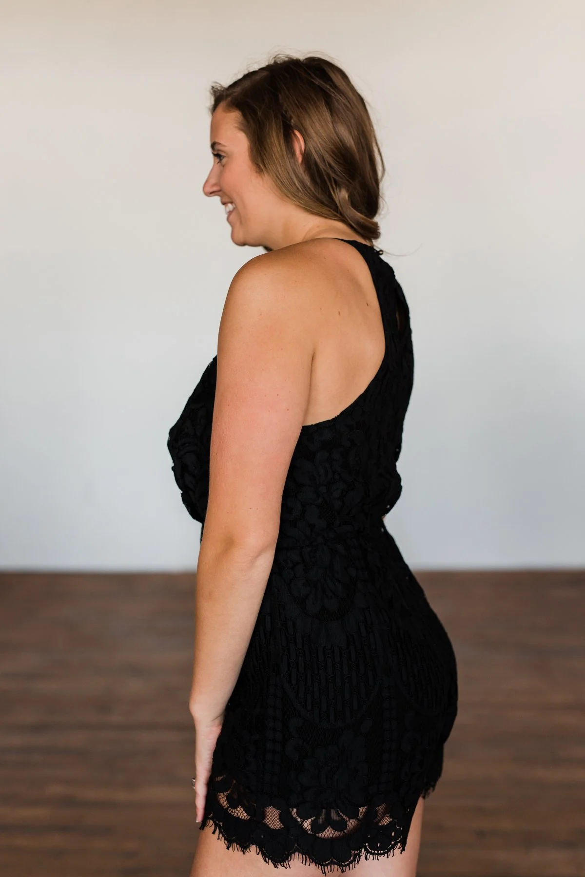 Summer Elegance Lace Romper - Black - Image 12