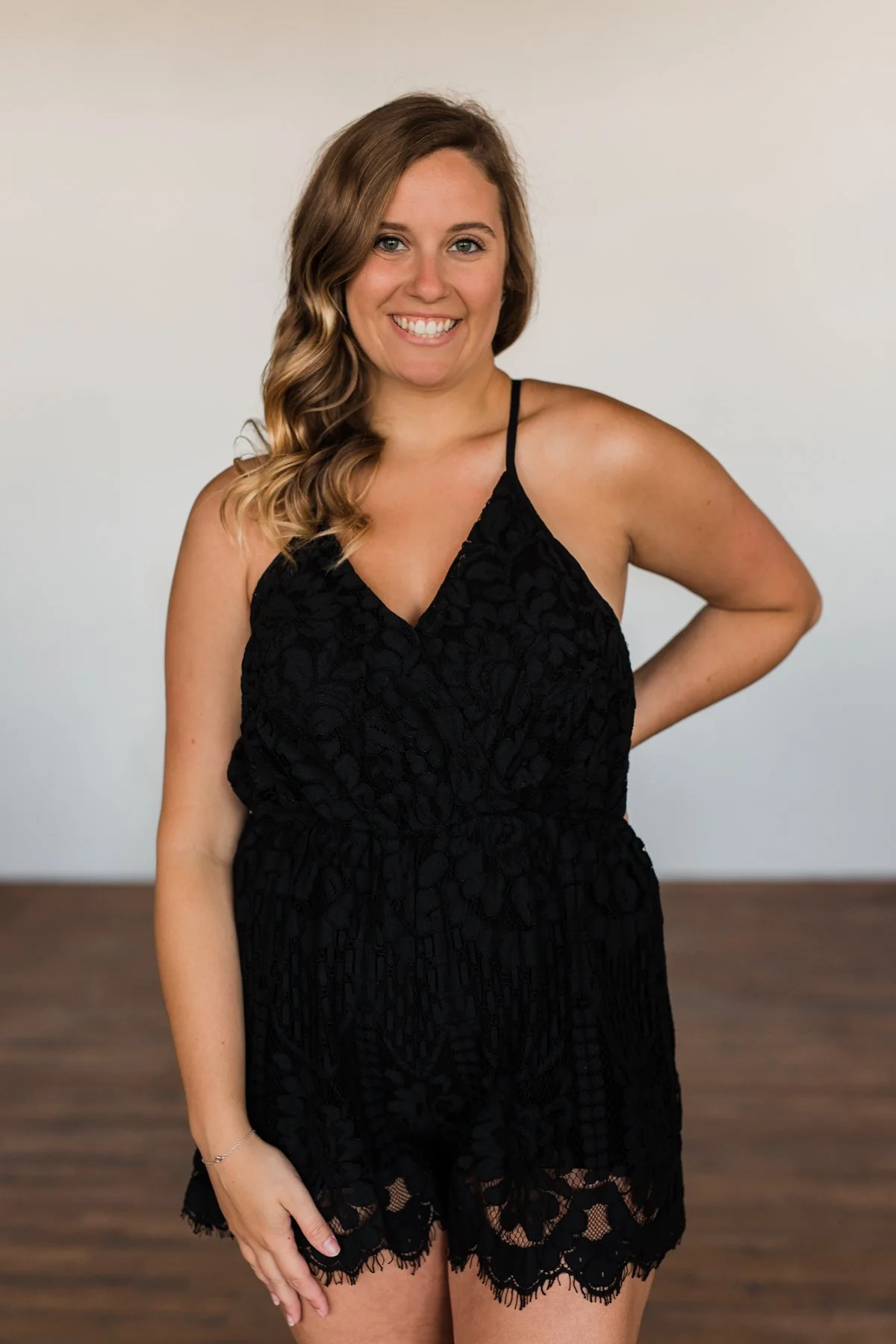 Summer Elegance Lace Romper - Black - Image 2
