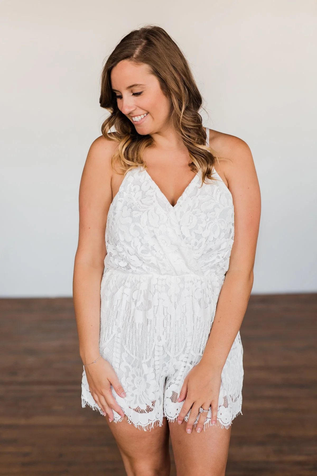 Summer Elegance Lace Romper- Ivory - Image 2