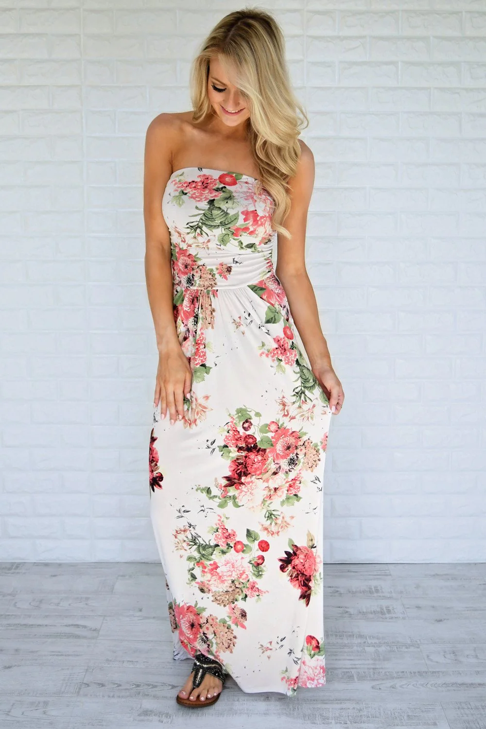 Summer Lovin' Strapless Maxi Dress ~ Ivory - Image 3