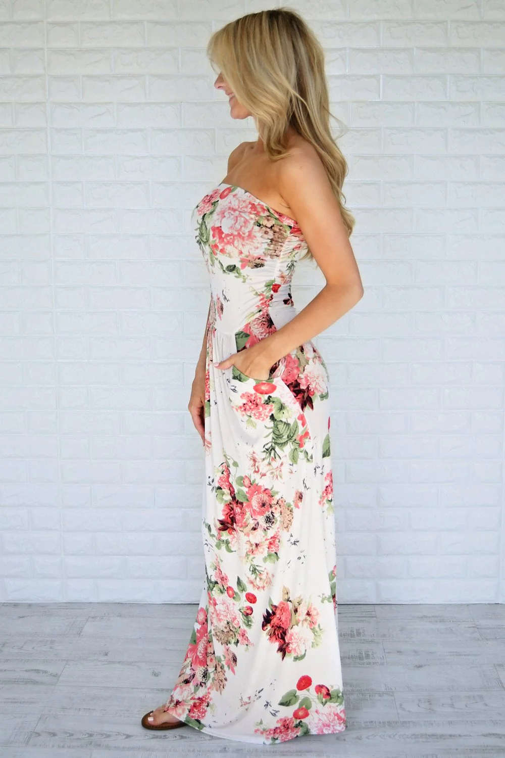 Summer Lovin' Strapless Maxi Dress ~ Ivory - Image 4