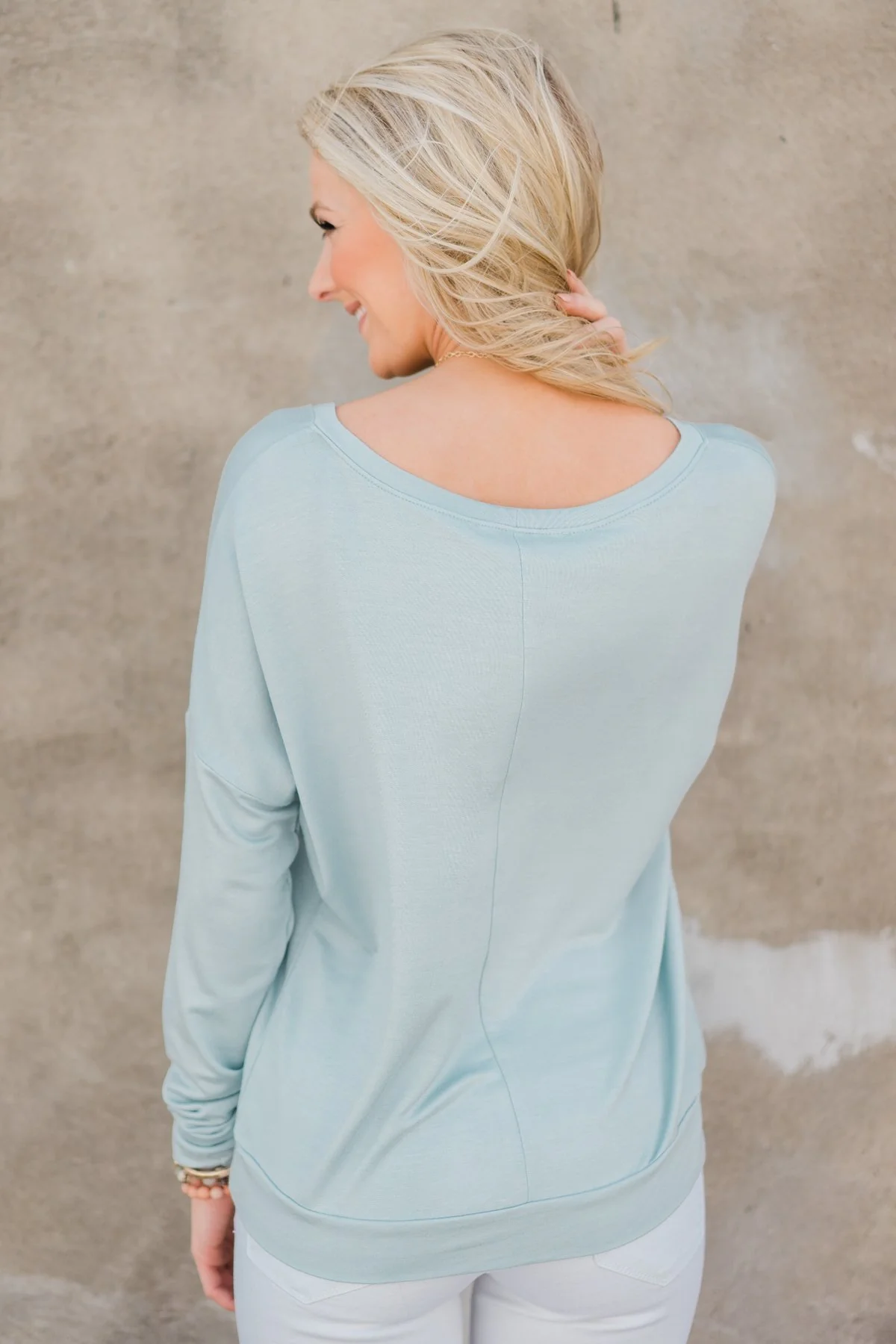 Summer Nights Long Sleeve Top- Baby Blue - Image 7