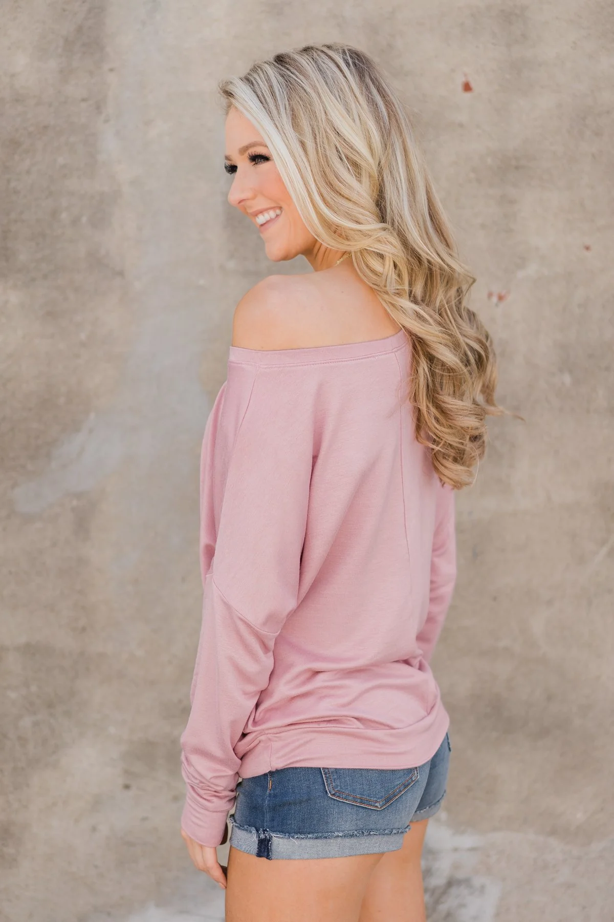 Summer Nights Long Sleeve Top- Dusty Pink - Image 5