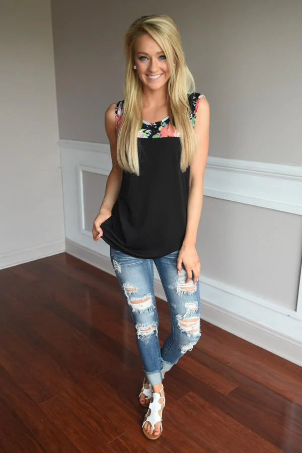 Summer Picnic Tank ~ Black - Image 2