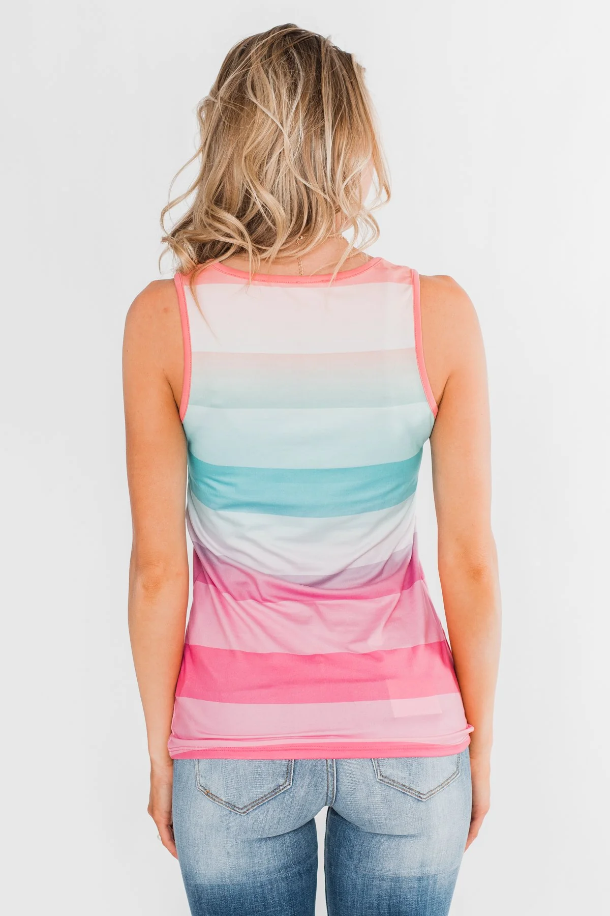 Summer Shades Tank Top- Blue & Pink Tones - Image 11