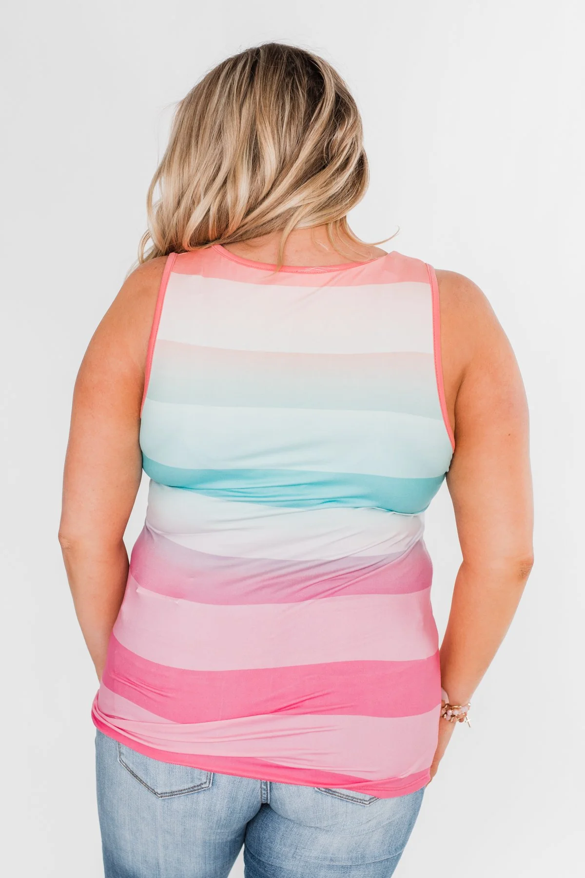 Summer Shades Tank Top- Blue & Pink Tones - Image 12