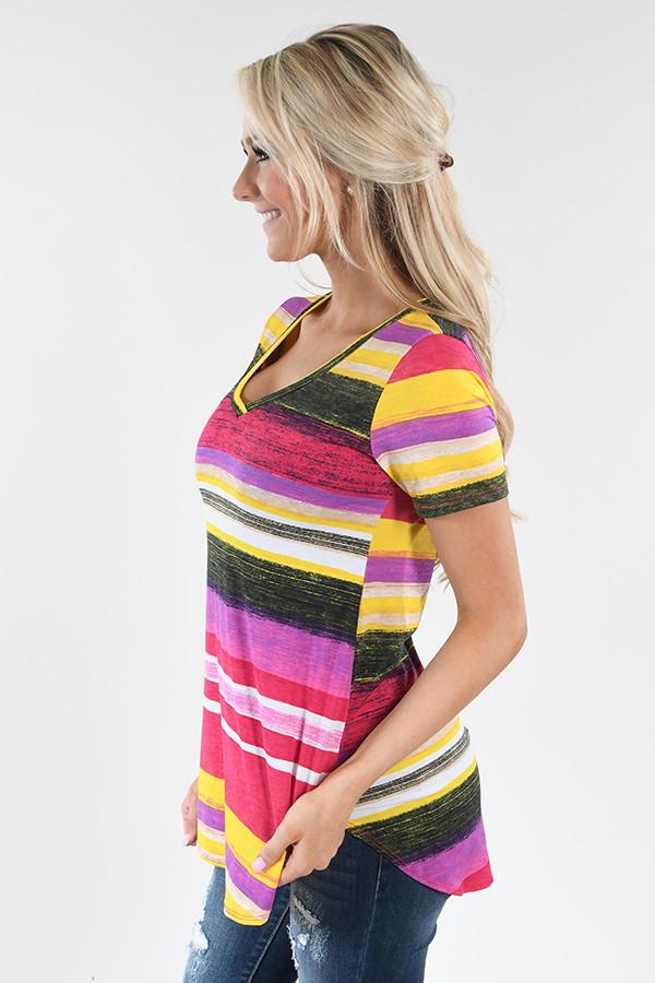 Summer Sunset Striped Tee - Image 2