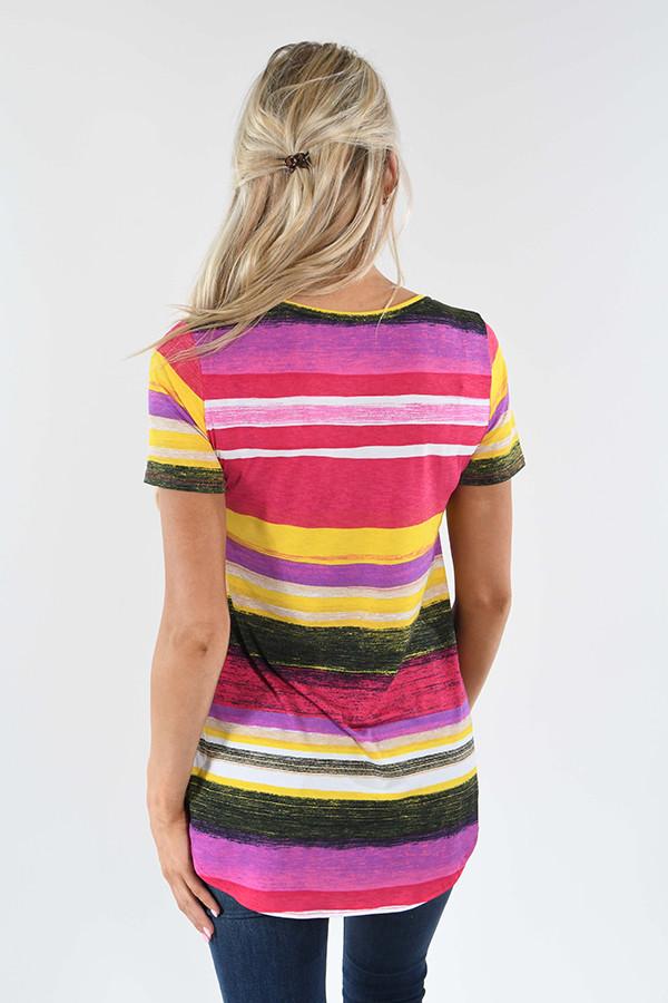Summer Sunset Striped Tee - Image 3