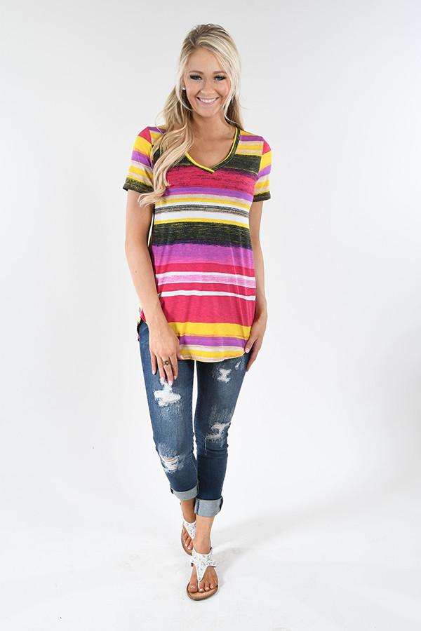 Summer Sunset Striped Tee - Image 4