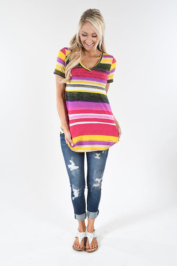 Summer Sunset Striped Tee - Image 5