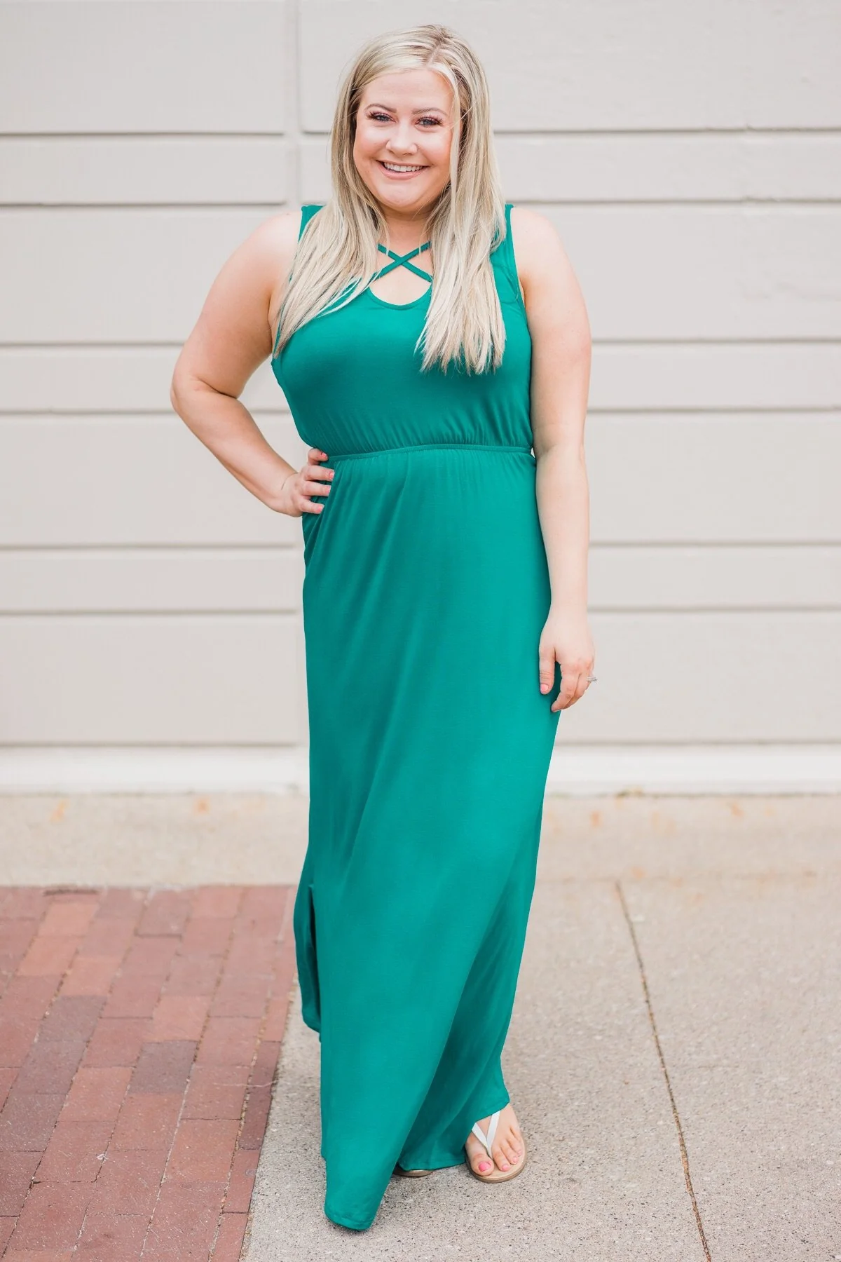 Summer's Must Have Maxi Dress - Teal - Image 5
