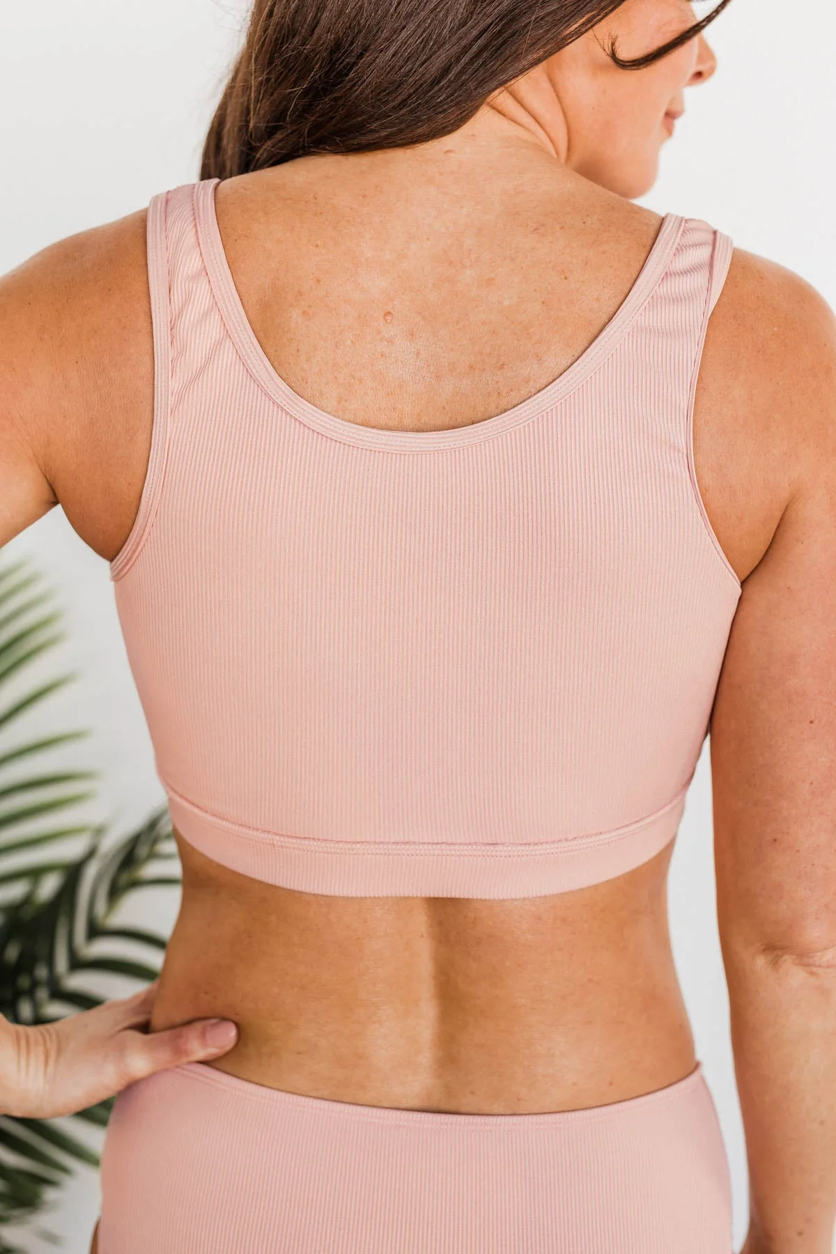 Summertime Shine Ribbed Knit Swim Top- Baby Pink - Image 13