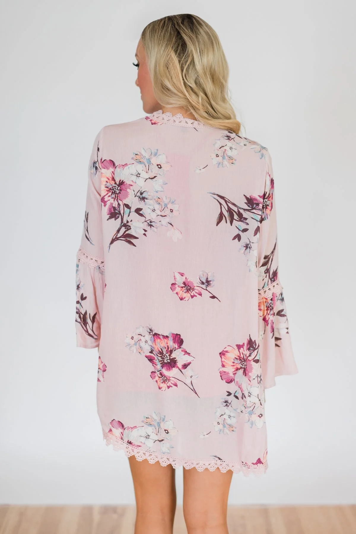 Summertime Sunshine Floral Kimono- Blush Pink - Image 5