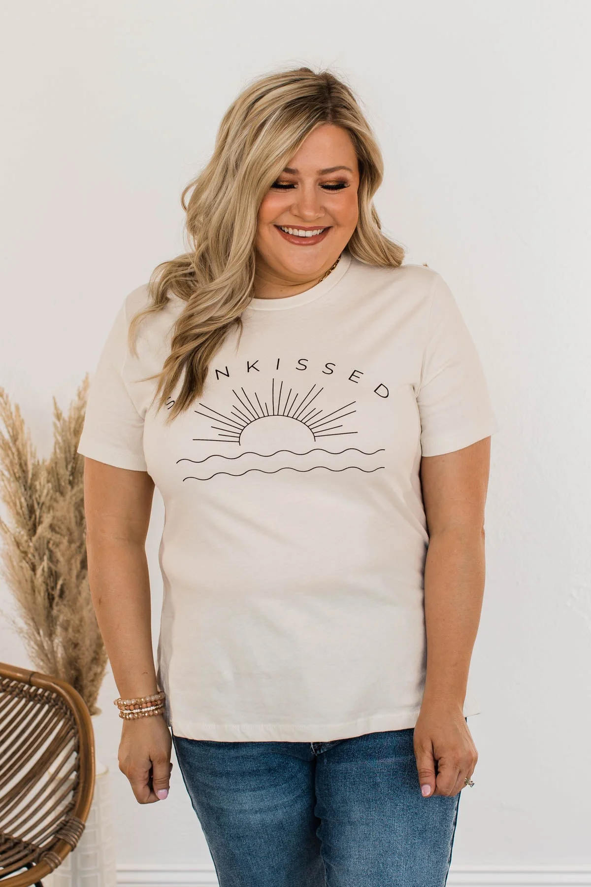 "Sunkissed" Graphic Tee- Off White - Image 6