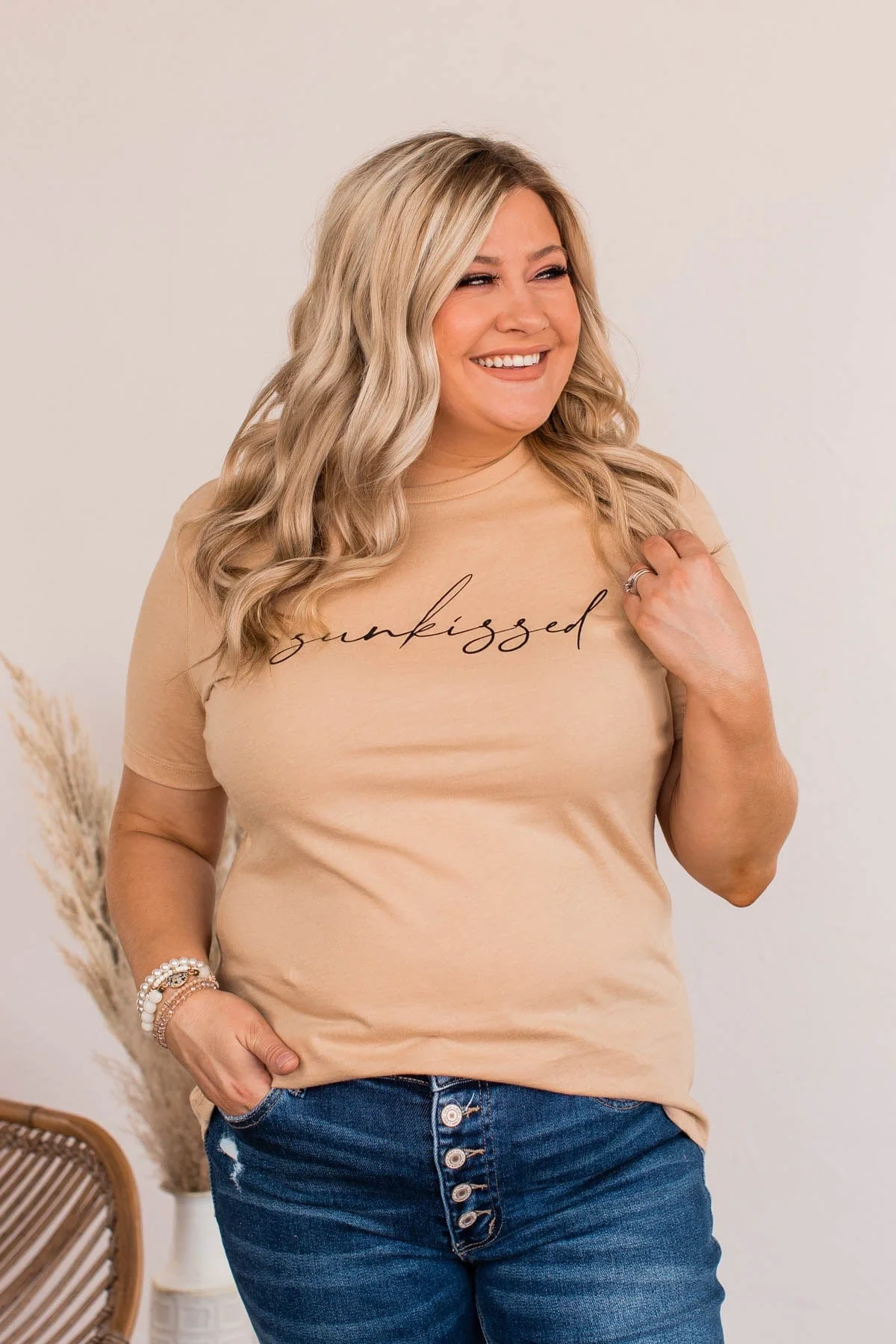 "Sunkissed" Short Sleeve Graphic Tee- Sand - Image 2