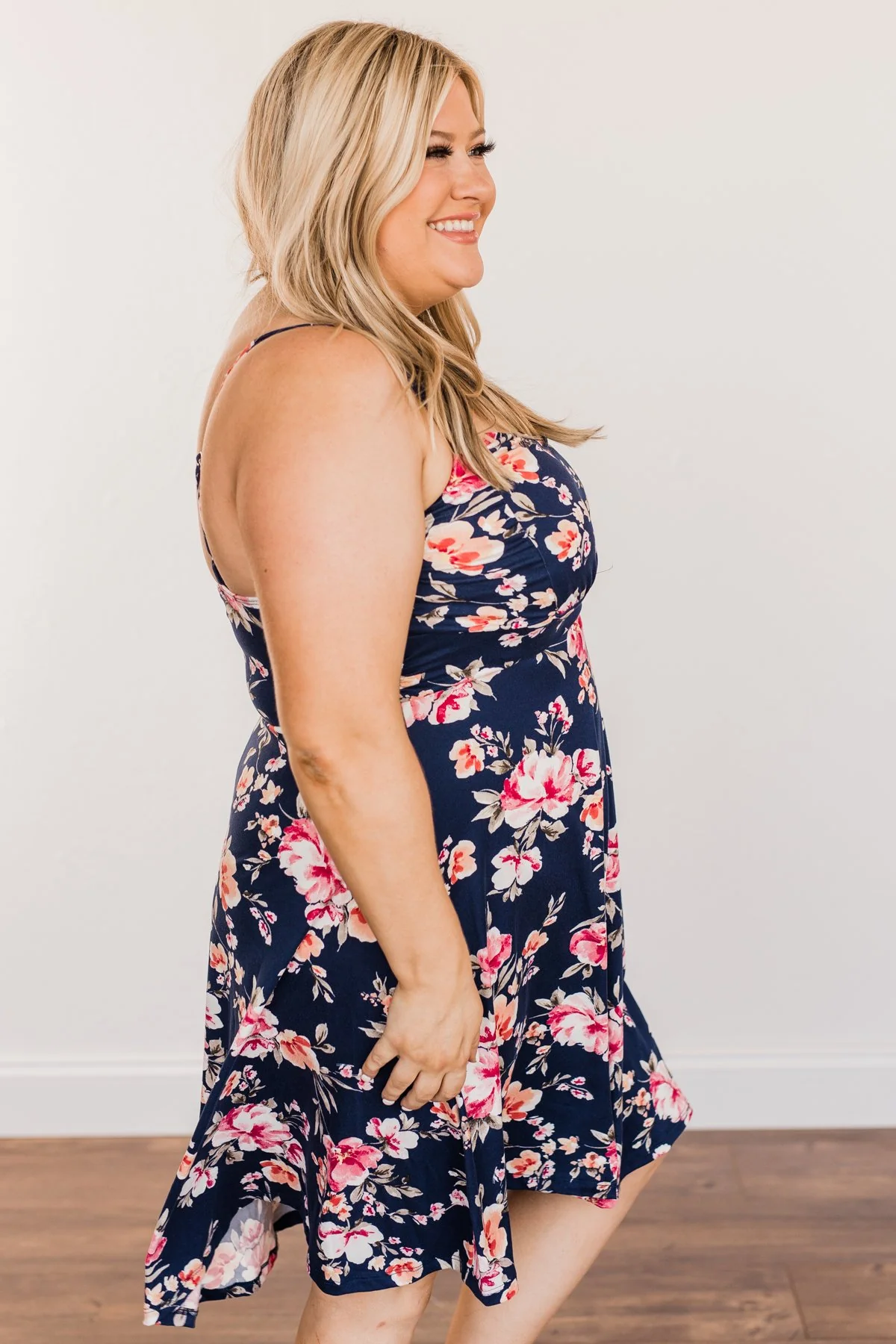Sunkissed Sweetheart Floral Dress- Dark Navy - Image 9