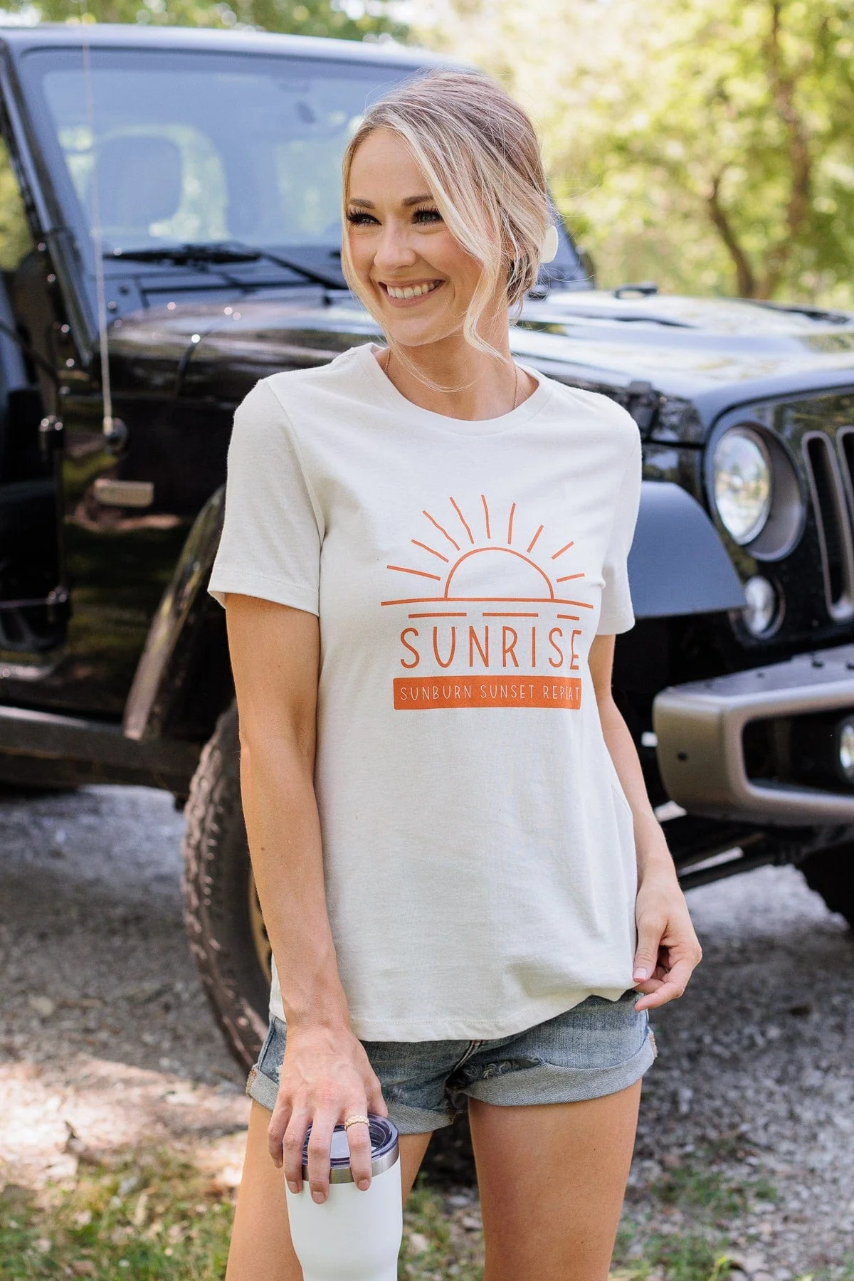"Sunrise" Graphic Tee- Ivory - Image 7