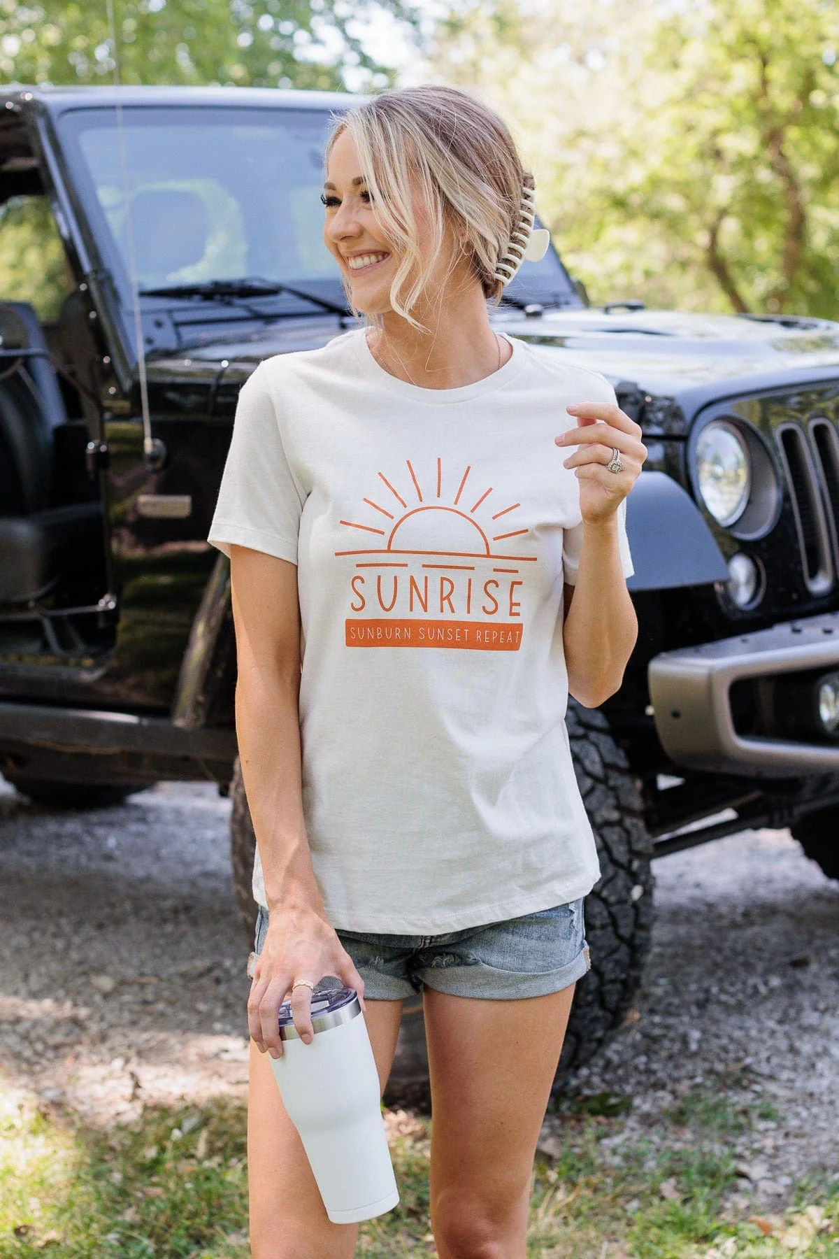 "Sunrise" Graphic Tee- Ivory - Image 8