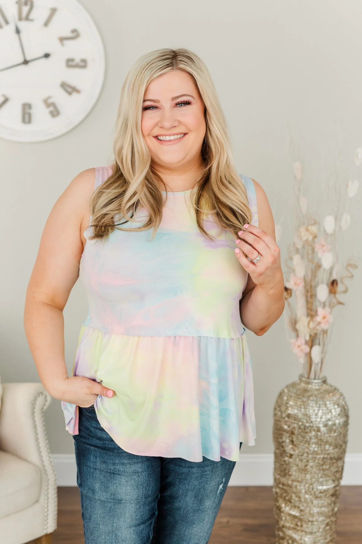 Sunset Serenade Tie-Dye Tank- Multi-Color - Image 2