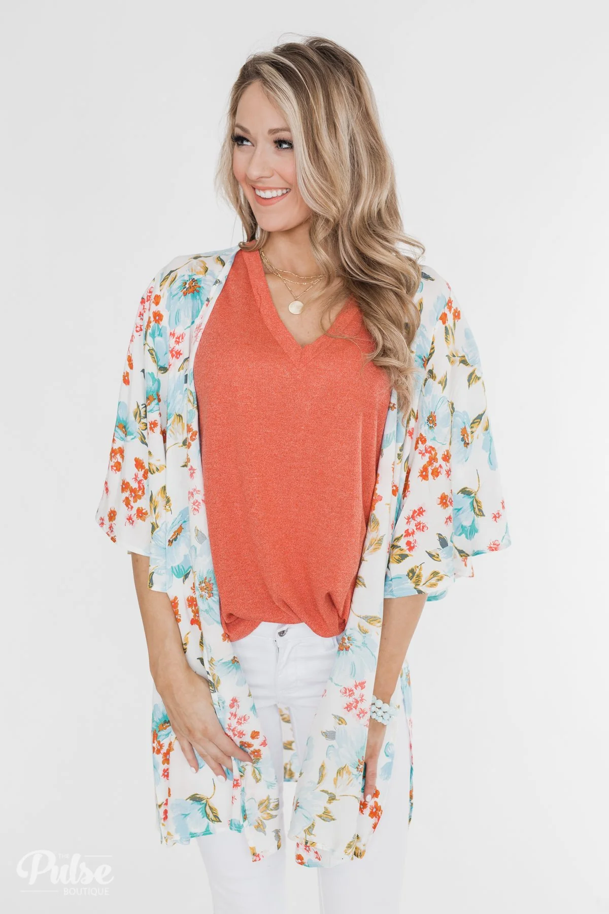 Sunshine In My Soul Floral Kimono- Ivory - Image 2