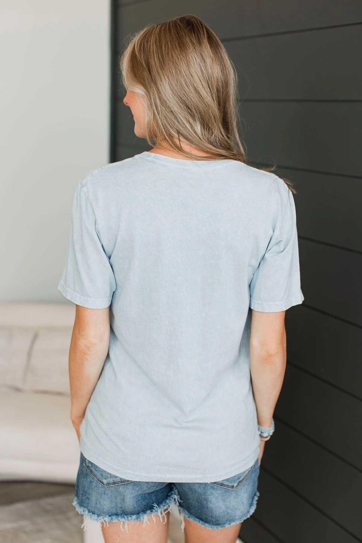 "Sunshine In My Soul" Graphic Tee- Light Blue - Image 7