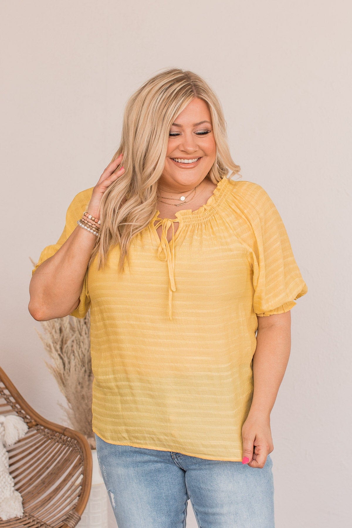 Sunshine Of Your Love Off The Shoulder Blouse- Yellow - Image 6