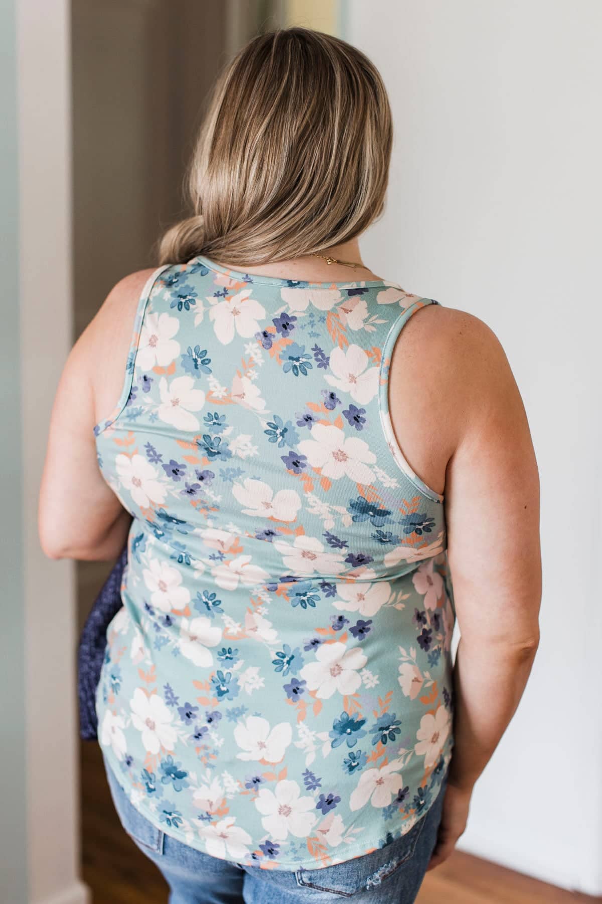 Sure Of Myself Floral Tank Top- Dusty Mint - Image 7
