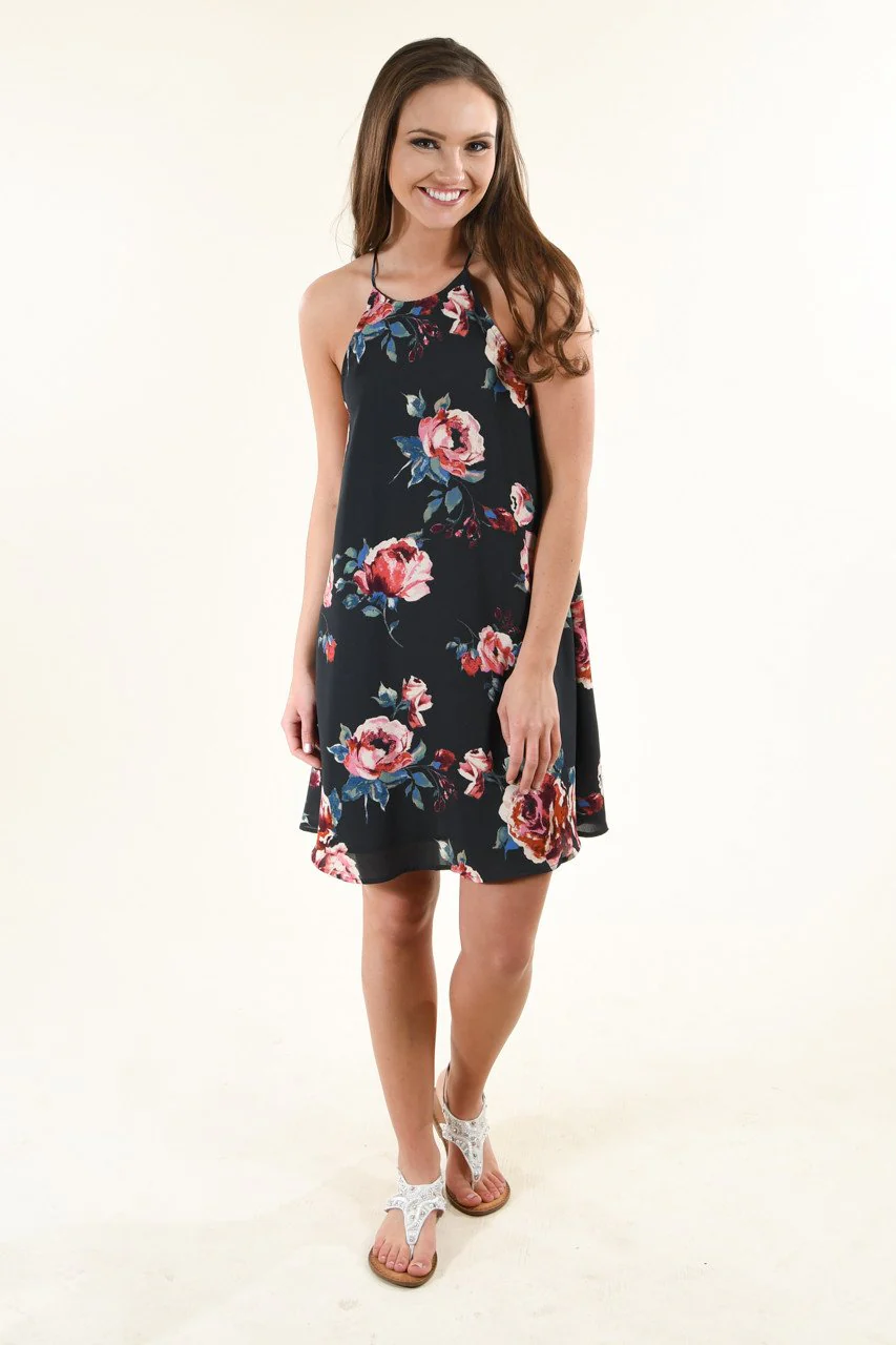 Susie Navy Floral Dress - Image 2