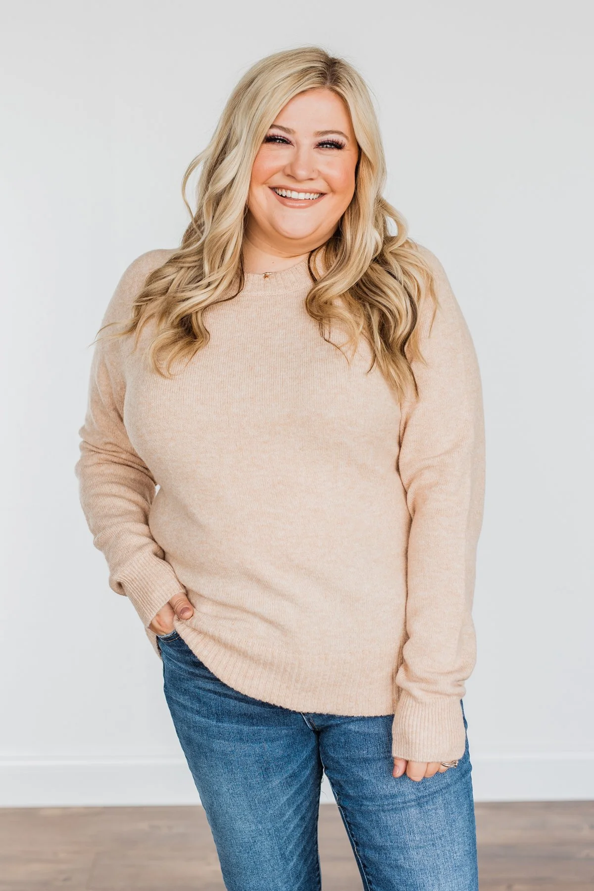 Sway My Heart Knit Sweater- Light Beige - Image 3