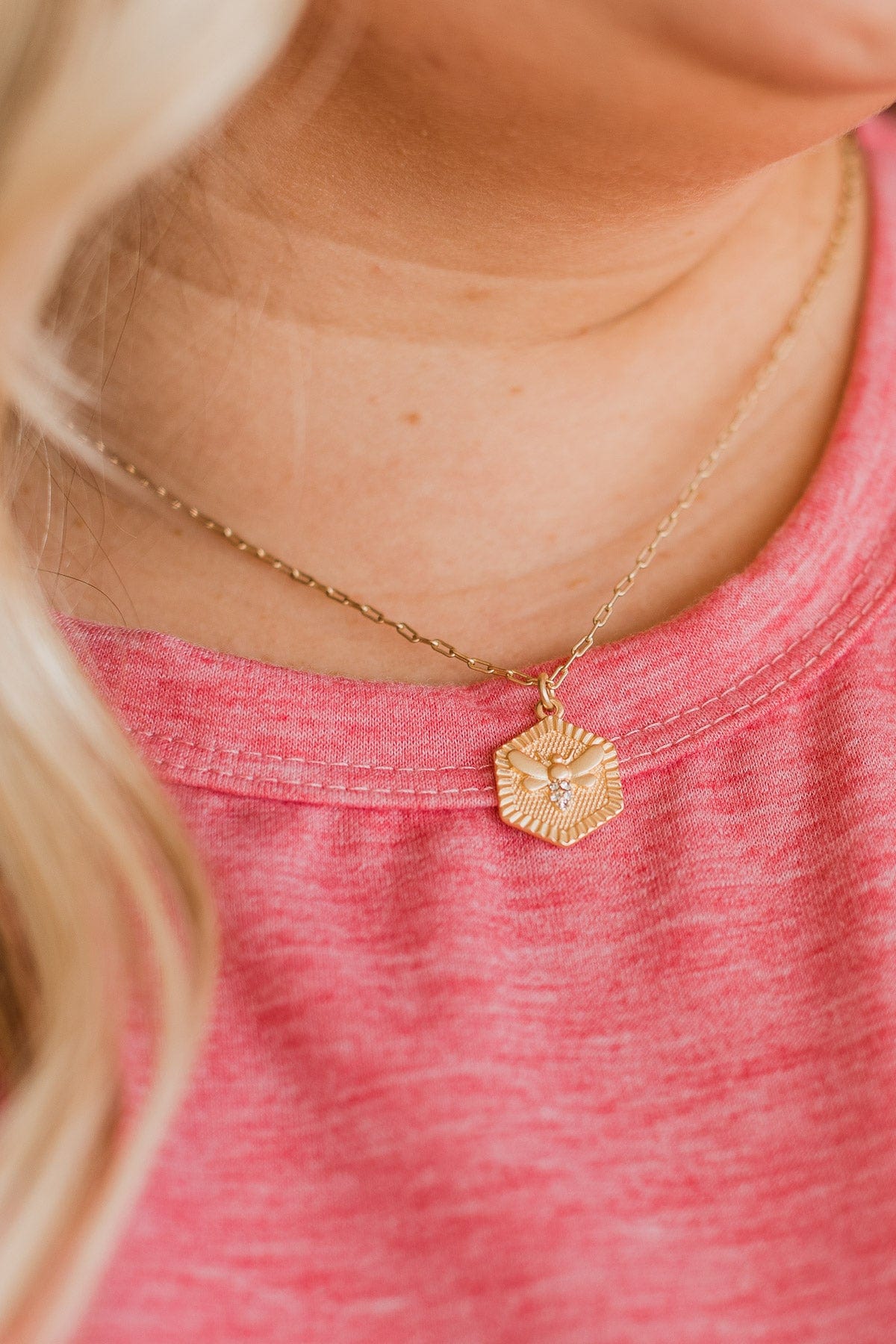 Sweet As Honey Chain Necklace- Gold - Image 2