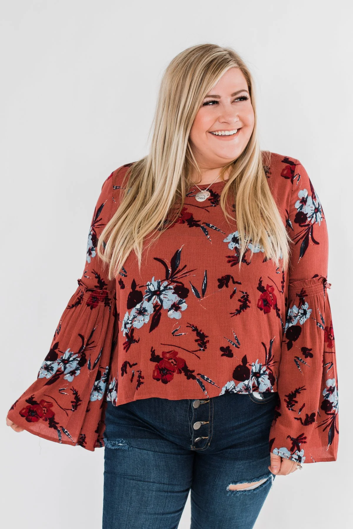 Sweet As Sugar Floral Blouse- Dark Clay - Image 2