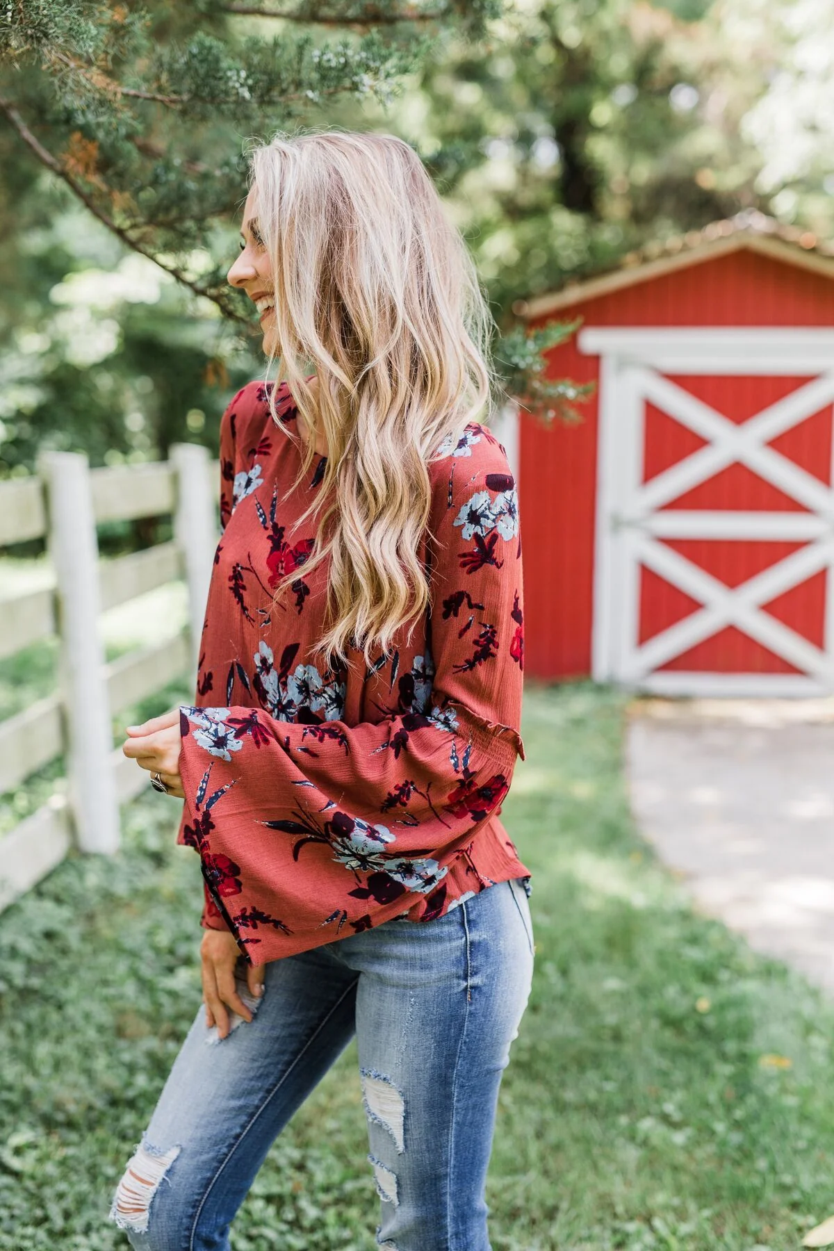 Sweet As Sugar Floral Blouse- Dark Clay - Image 7