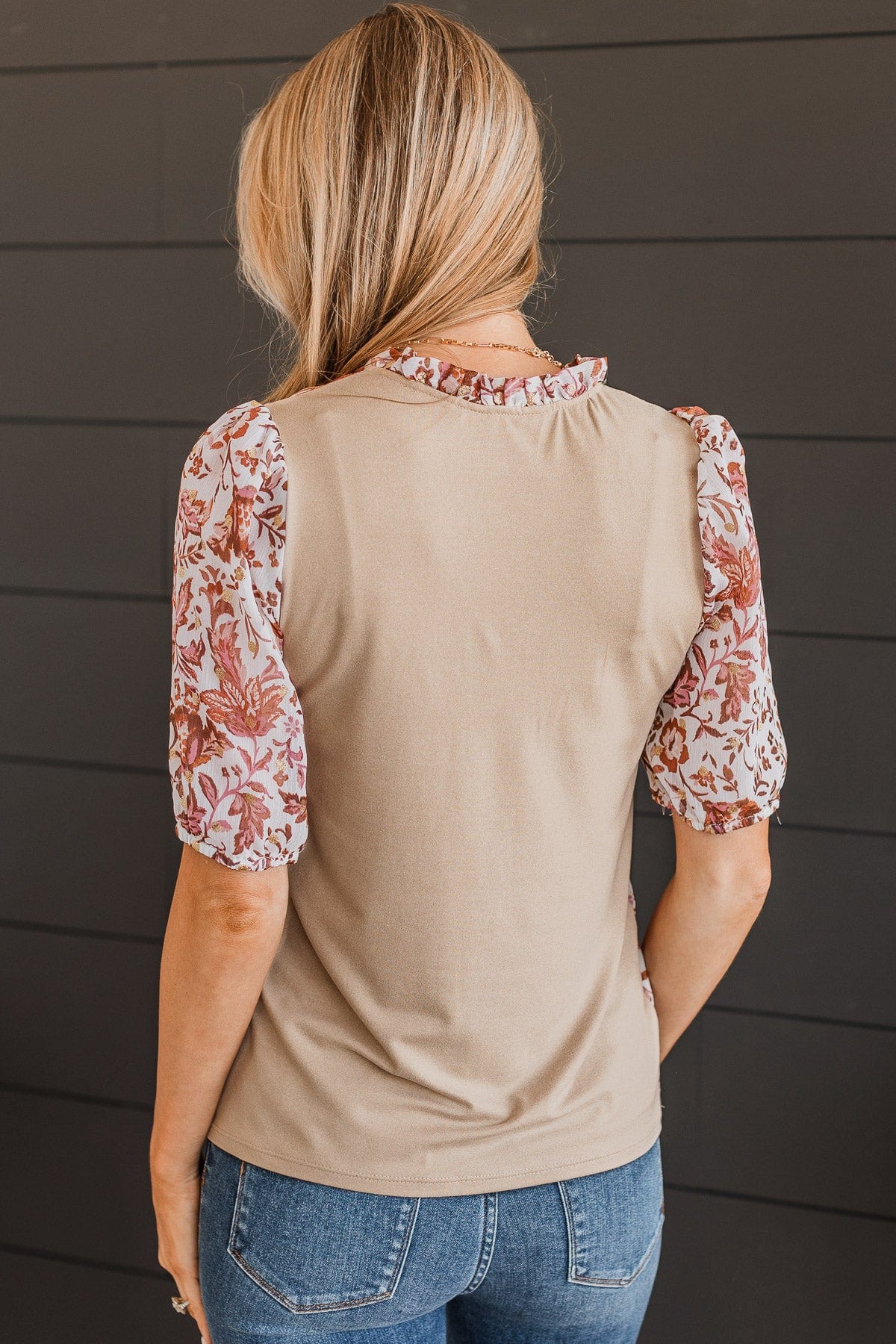Sweet Connection Floral Top- Ivory, Rust, & Tan - Image 6