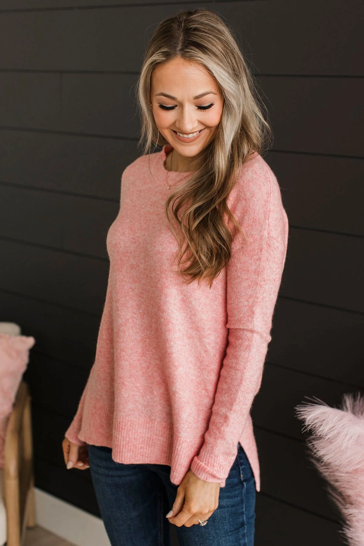Sweet Harmony Knit Sweater- Light Pink - Image 7