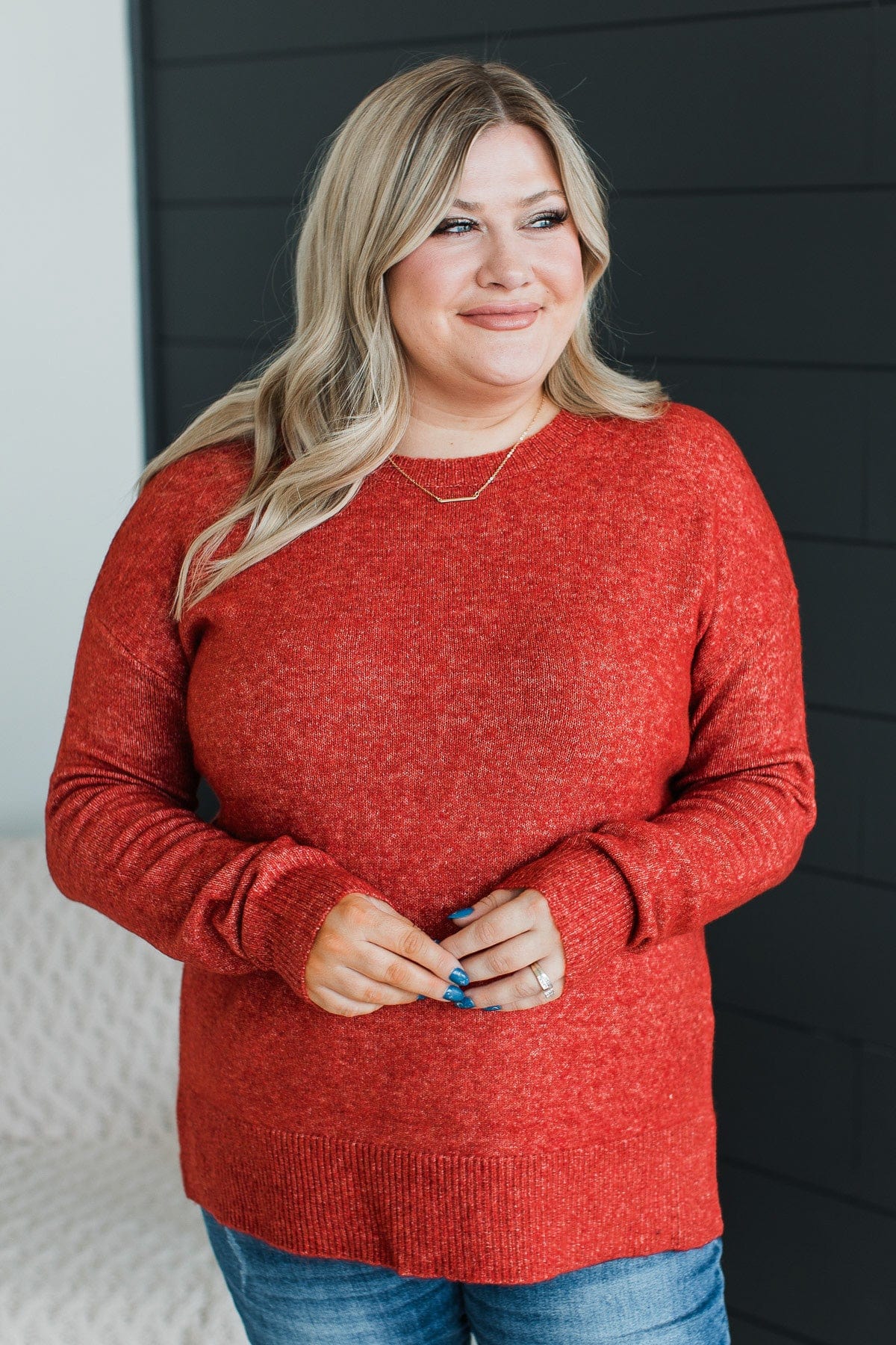 Sweet Harmony Knit Sweater- Red - Image 5