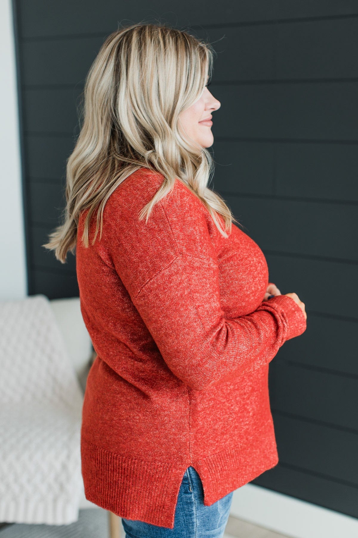 Sweet Harmony Knit Sweater- Red - Image 7
