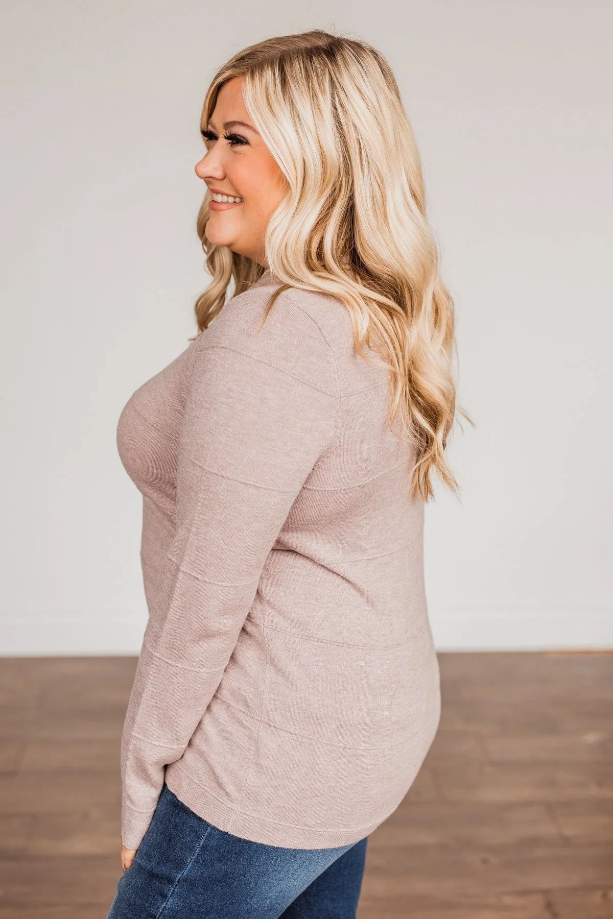 Sweet Kisses Striped Knit Sweater- Mocha - Image 10