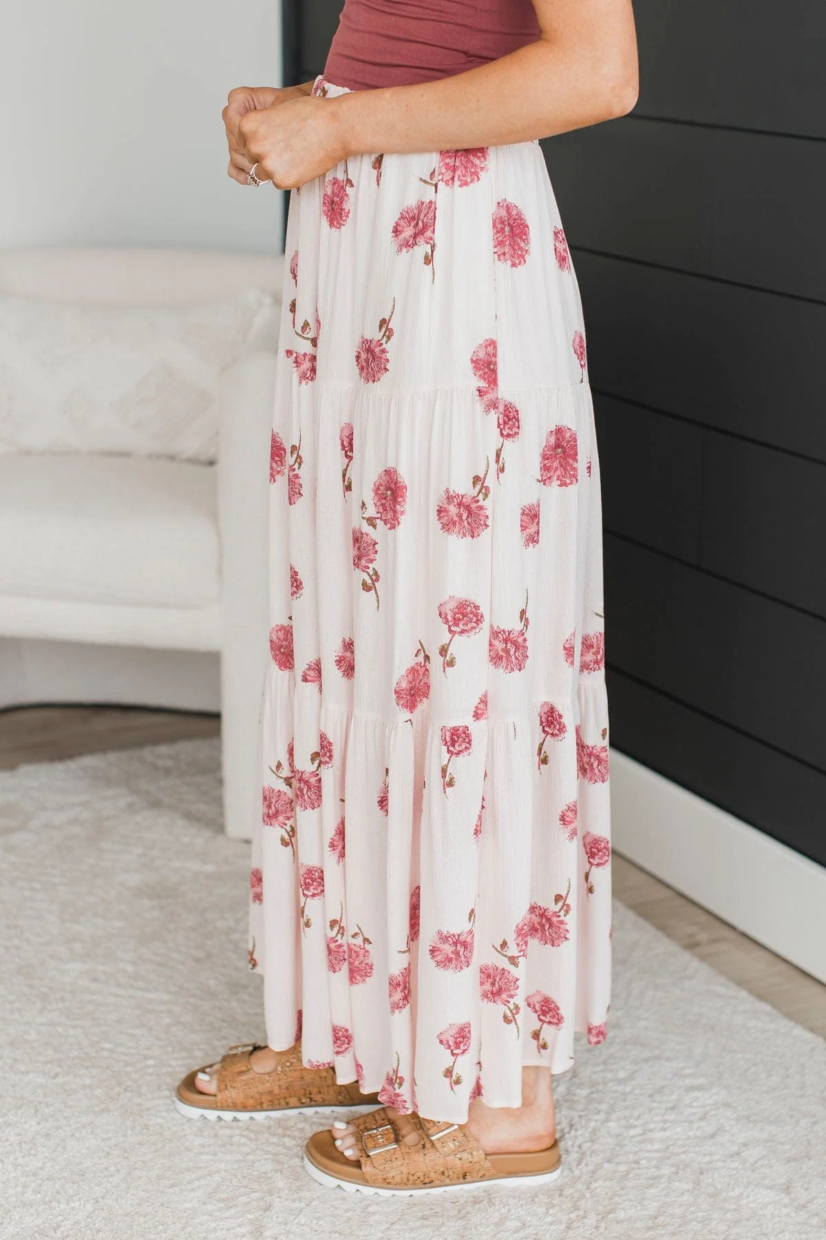 Sweet Like Honey Floral Skirt- Blush - Image 8