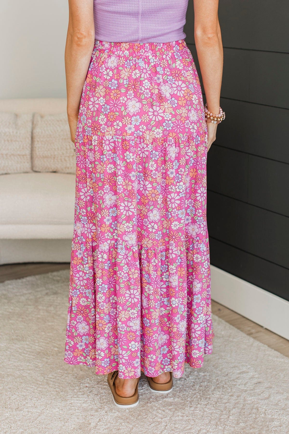 Sweet Like Honey Floral Skirt- Pink - Image 7