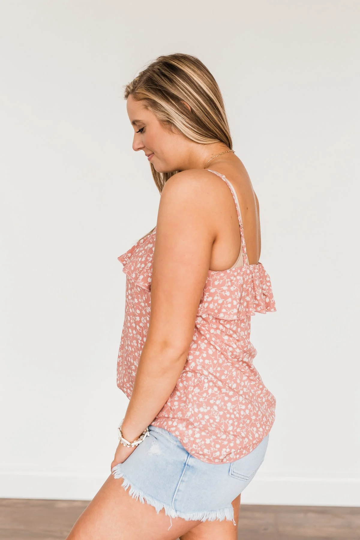 Sweet Like Me Floral Tank Top- Dusty Mauve Pink - Image 12