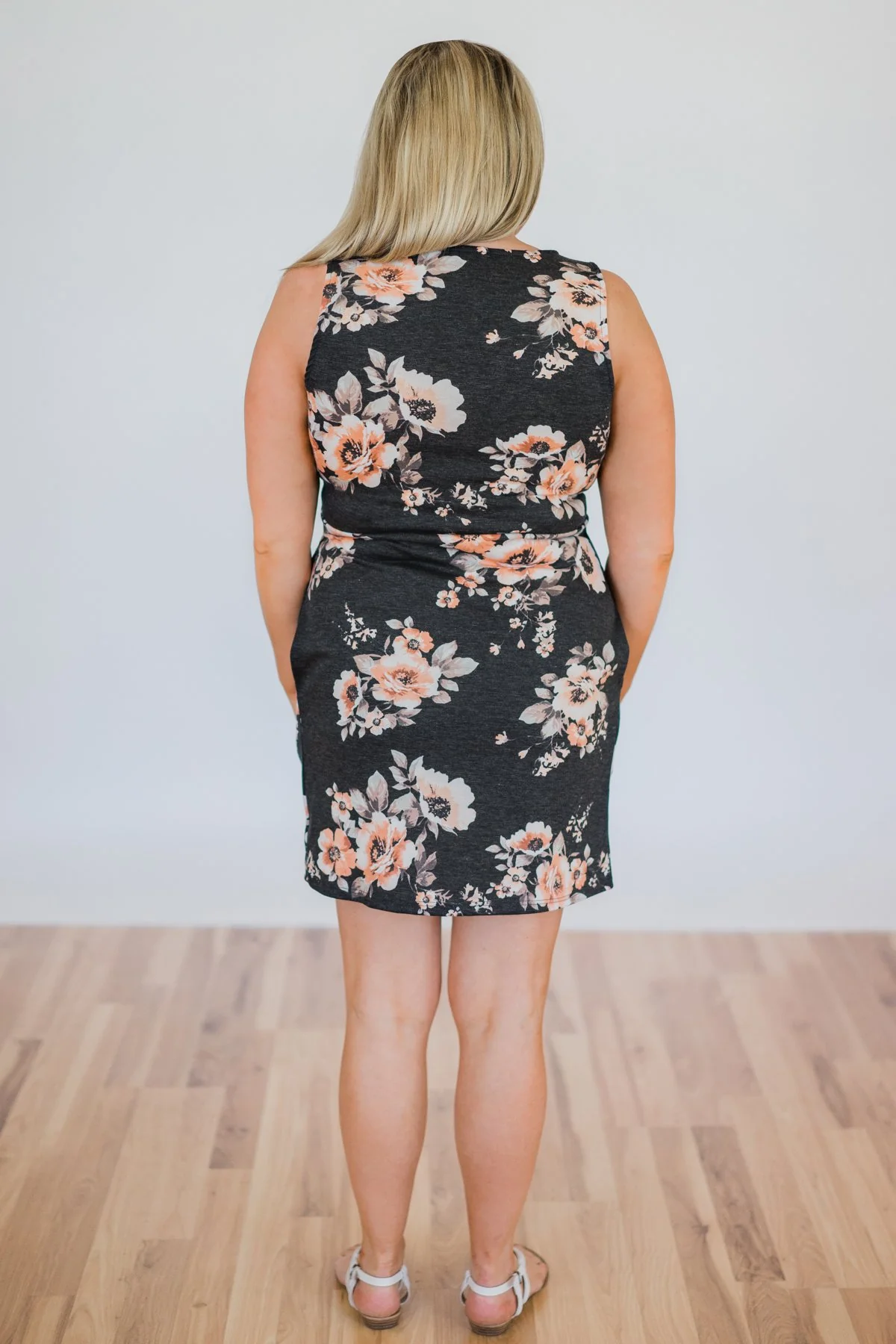 Sweet Lovin' Floral Dress- Charcoal - Image 8