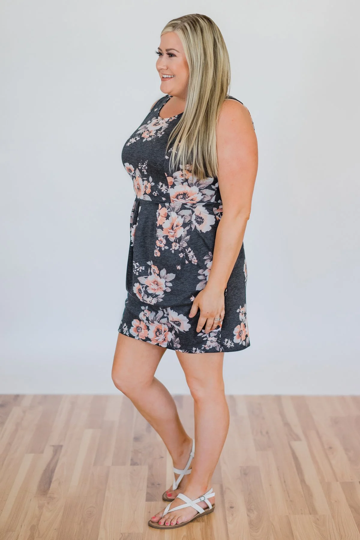 Sweet Lovin' Floral Dress- Navy - Image 7