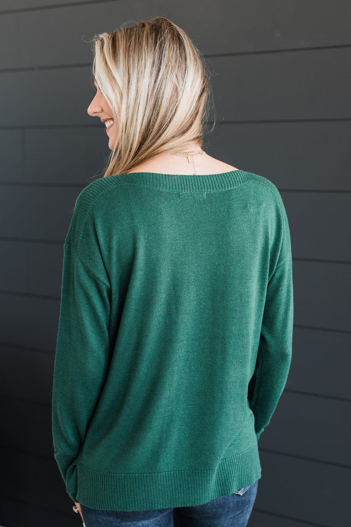 Sweet Melodies Knit Sweater- Forest Green - Image 8