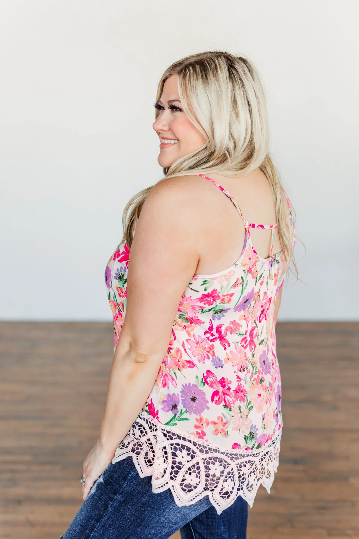 Sweet Memories Floral Tank Top- Blush - Image 12