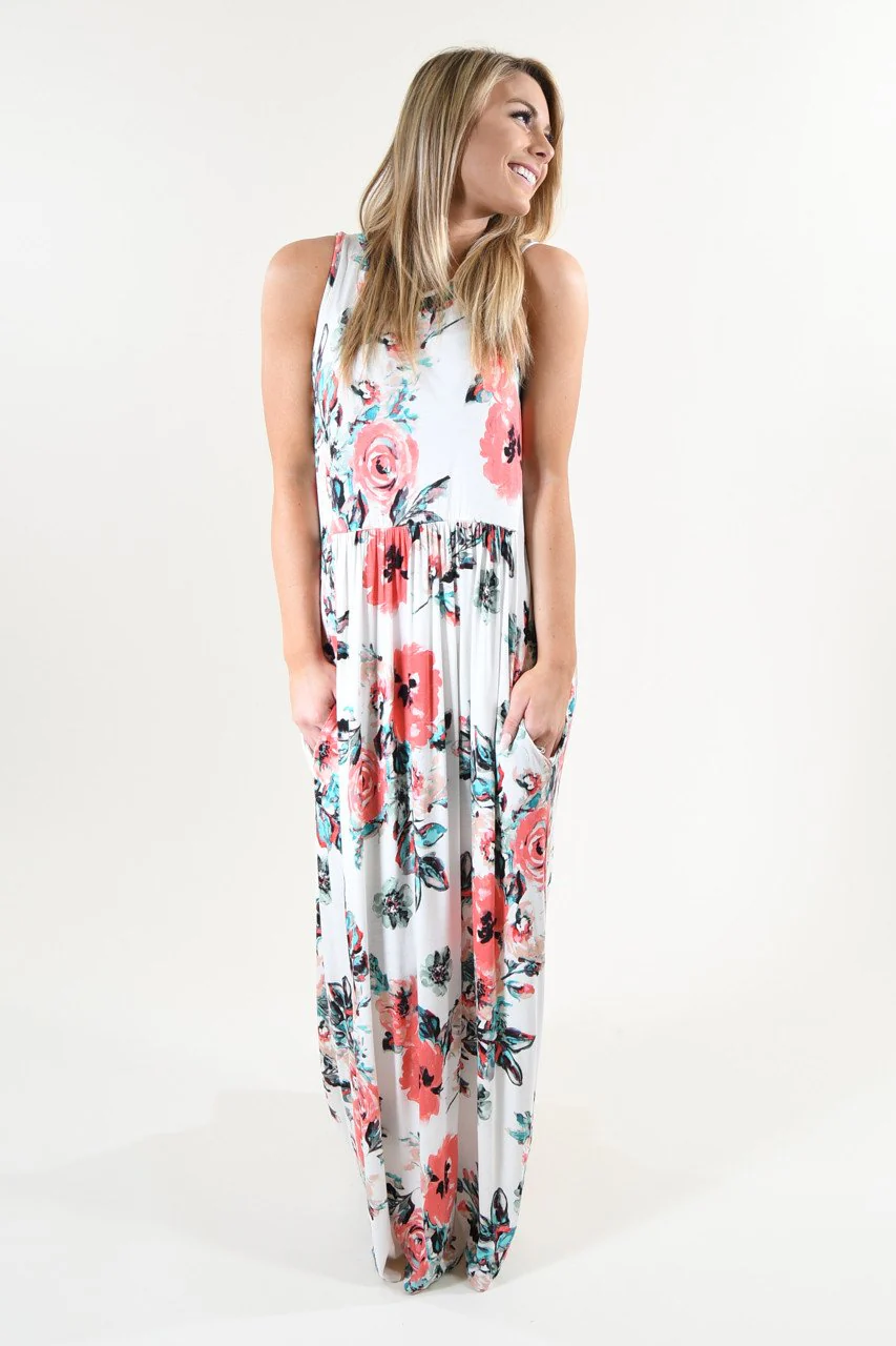 Sweet Pea Maxi Dress ~ Ivory Floral - Image 3