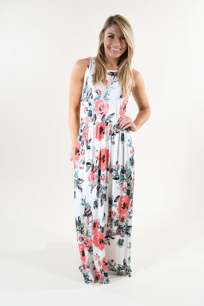 Sweet Pea Maxi Dress ~ Ivory Floral - Image 4