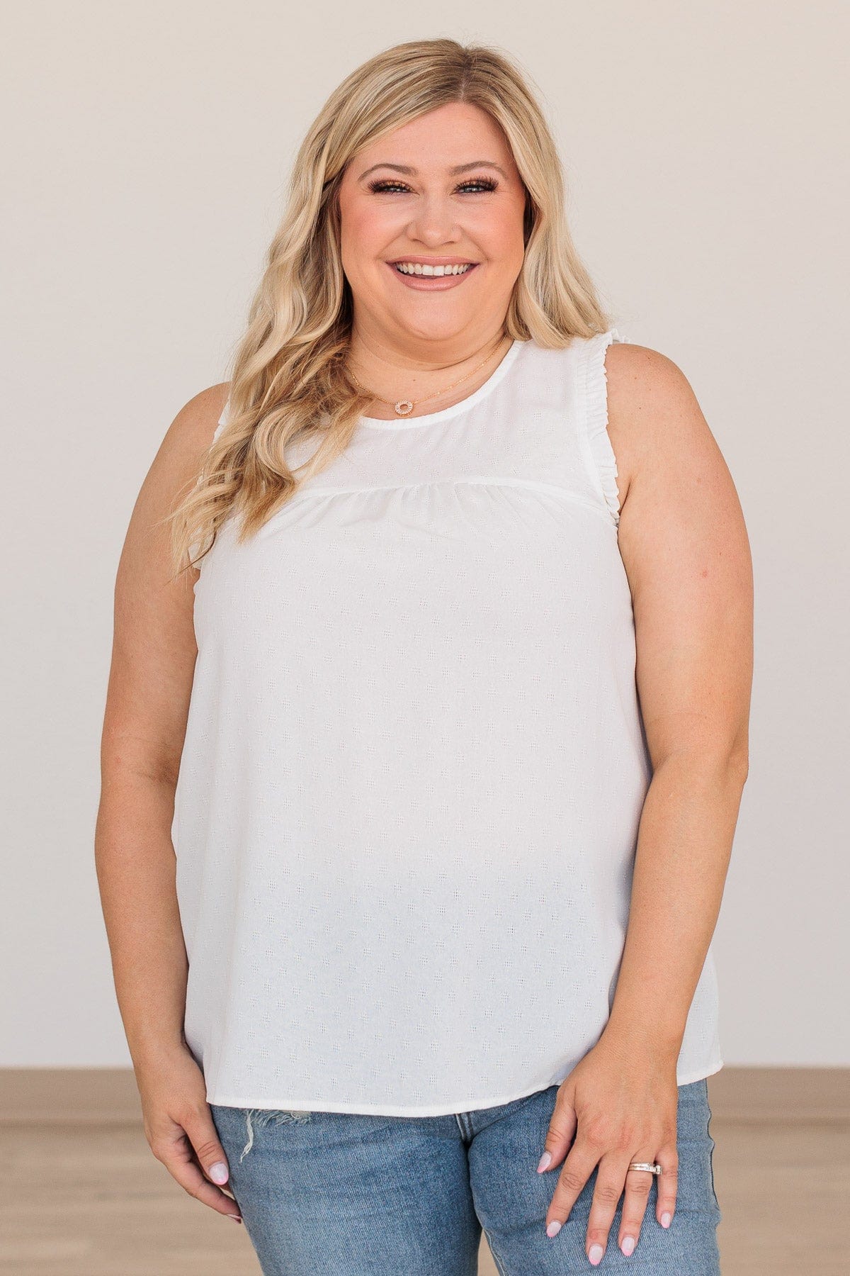 Sweet Sensations Ruffle Blouse- Off White - Image 2