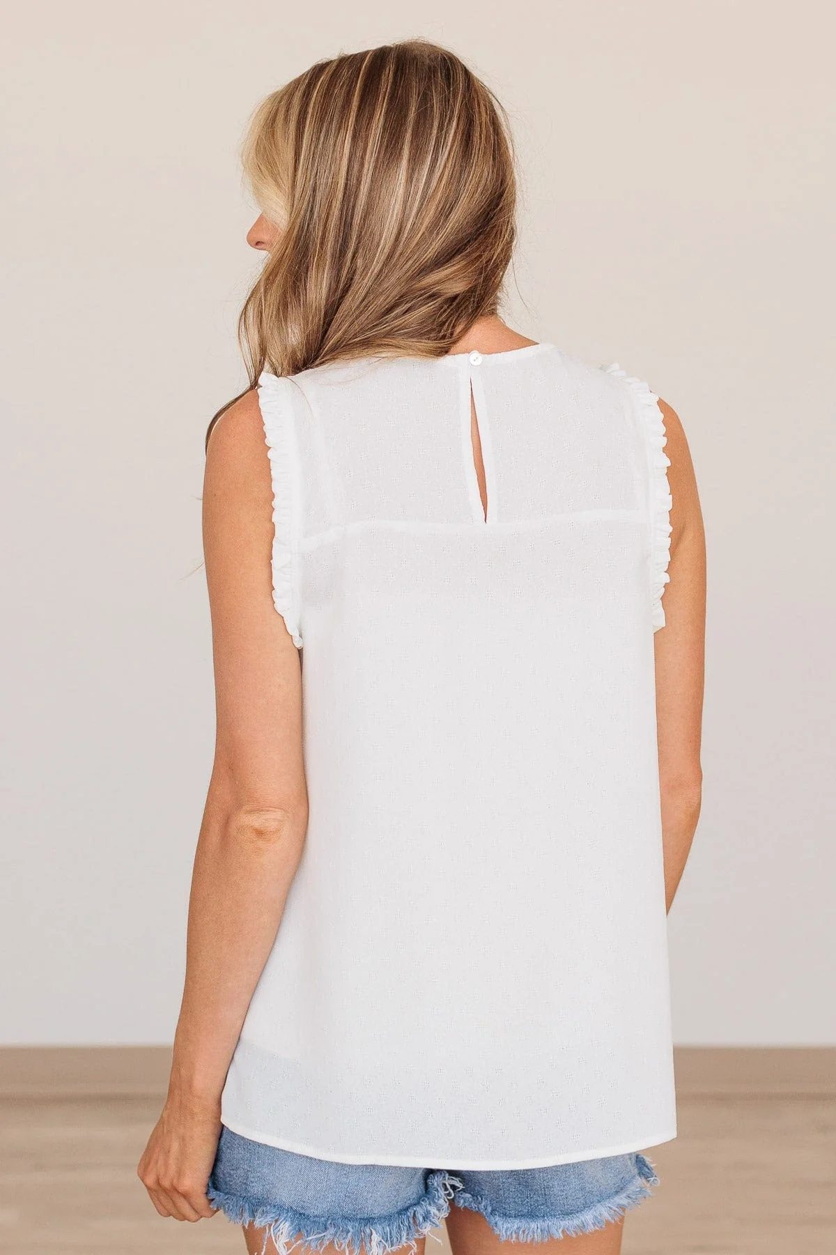 Sweet Sensations Ruffle Blouse- Off White - Image 8