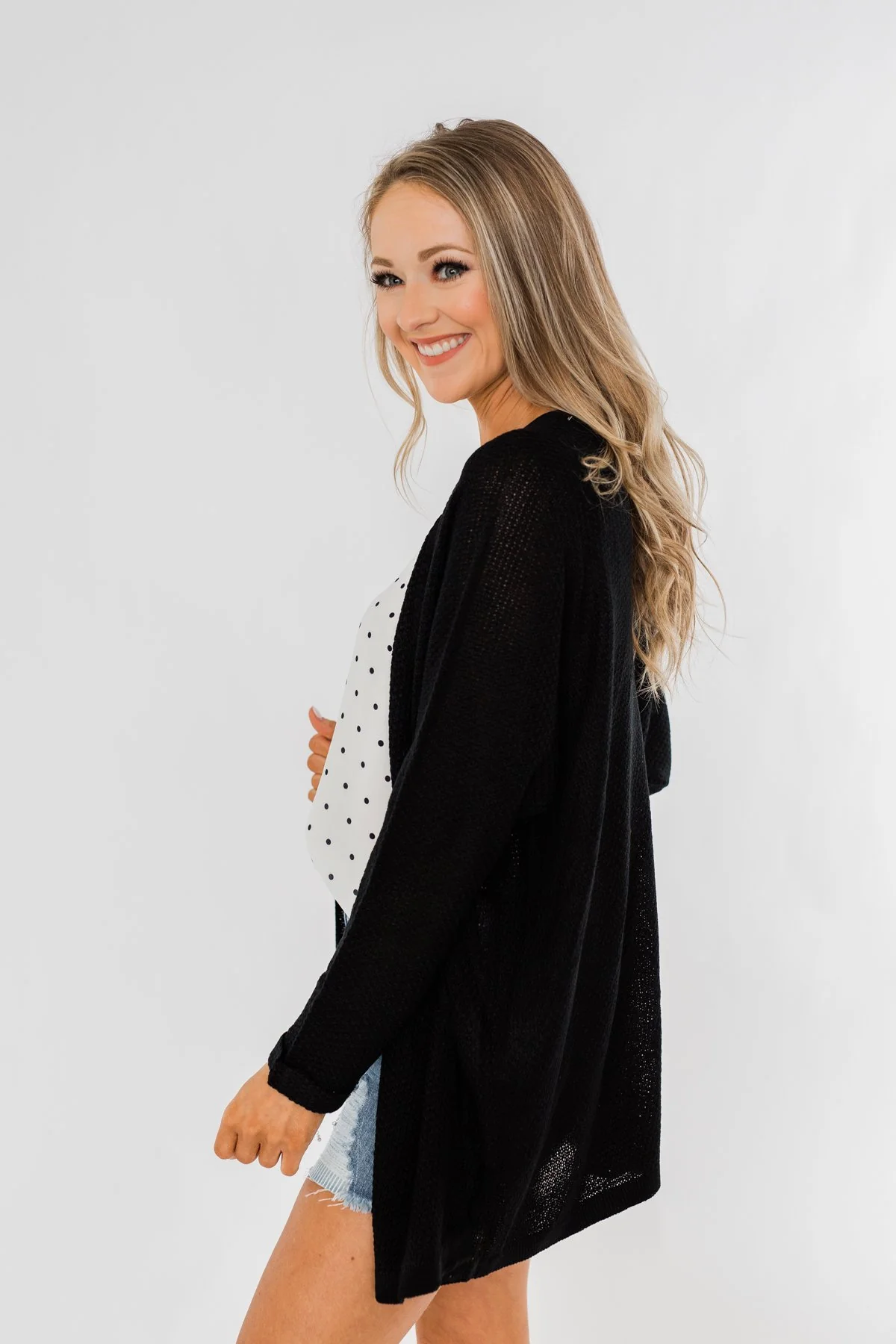Sweet Serenity Knitted Cardigan- Black - Image 12
